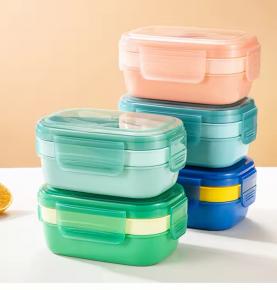 Plastic lunch box custom bpa free microwave leakpfoof bento box children school kids for boys girls bento lunch box