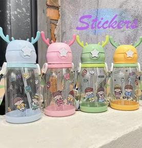 2024 wholesale popular cute 500ml clear plastic water bottle kids children strap