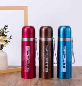 2023 Stainless steel bullet thermos cup with rope letter outdoor sports cup factory to promote gifts with cups.