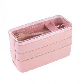 Multilayer plastic lunch box custom insulated bpa free microwave leakpfoof bento box children school kids for boys girls bento l
