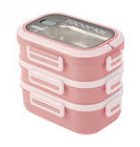Factory Wholesale 1.650L PP Lunch Box Portable Plastic Double Layer Bento Box Tiffin Food Container Bpa Free