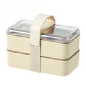 Stackable PP Bento Box Adult Lunch Box 1800ML Large Capacity 2 Layers Leakproof Microwave Safe Lunch Containers with Utensil Set